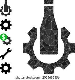 Triangle beer industry polygonal symbol illustration, and similar icons. Beer Industry is filled with triangles. Low-poly beer industry combined with chaotic filled triangles.