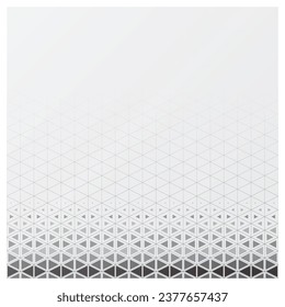 Triangle black and grey color halftone geometric background pattern. vector