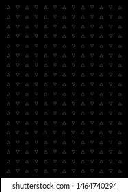 Triangle black and white background. Vector modern pattern with white triangles on black background, abstract texture. Isolated vector sign symbol. Modern web template. Monochrome pattern design.