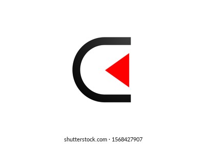 triangle black and white letter C alphabet logo design icon for business. Suitable as a company logotype