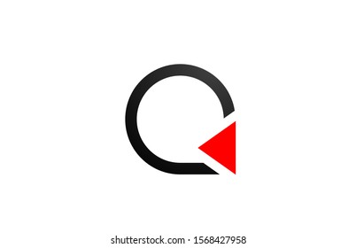 triangle black and white letter Q alphabet logo design icon for business. Suitable as a company logotype