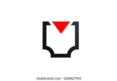 triangle black and white letter V alphabet logo design icon for business. Suitable as a company logotype