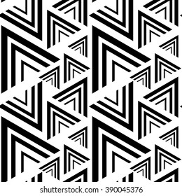 Triangle black, white seamless pattern.  Vector Illustration EPS10