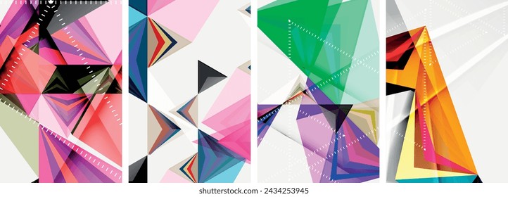 Triangle blend geometric concept poster designs for wallpaper, business card, cover, poster, banner, brochure, header, website