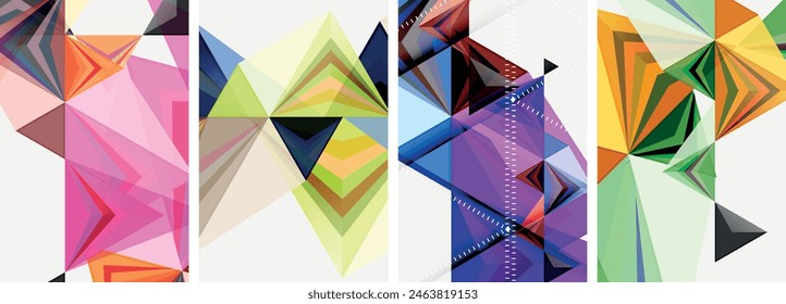 Triangle blend geometric concept poster designs for wallpaper, business card, cover, poster, banner, brochure, header, website