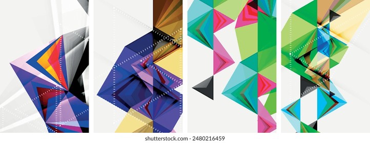 Triangle blend geometric concept poster designs for wallpaper, business card, cover, poster, banner, brochure, header, website