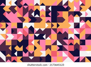 Arte de fondo de textura de color de bloque triangular en estilo geométrico. Fondo del vector