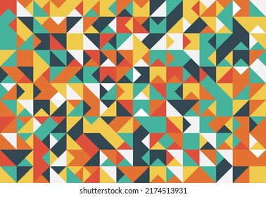 Arte de fondo de textura de color de bloque triangular en estilo geométrico. Fondo del vector