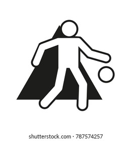 Triangle Block Basketball Dribbling Outline Sport Figure Symbol Vector