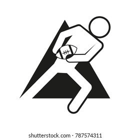 Triangle Block Football Rugby Sport FigureOutline Symbol Vector Illustration