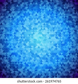Triangle blue background. Vector