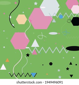 Triangle Blue Black Shadows Vector Illustration. Chaos Lines Polygon Ornamental Fabrics. Zigzag Calm Orange Pastel Grey Geometrical Art Illustration. Silver Oval Pink Green Modern Simple Hipster Art.