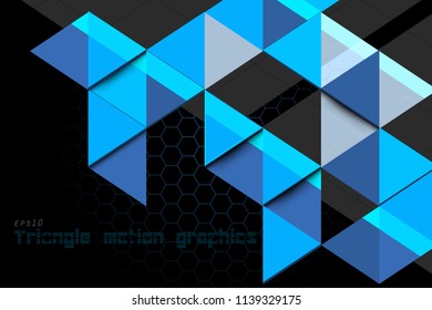 Triangle blue concept motion graphics vector abstract wallpaper backgrounds