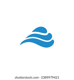 triangle blue curves waves logo vector 
