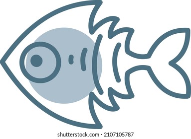 Triangle blue fish, illustration, vector on a white background.