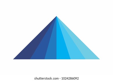 the triangle blue logo design for mountain