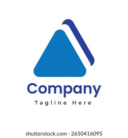 triangle blue Modern and minimalist corporate logo with abstract shape. Ideal for professional businesses, startups, technology companies, consulting firms, or brand identity design. Clean vector