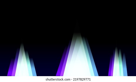Triangle Blue and Purple Flare Lights on Black Background