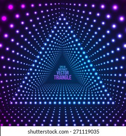 Triangle Border With Light Effects. Vector Illustration For Your Party Flyers.