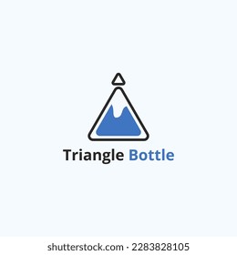 Triangle bottle logo filled with water.