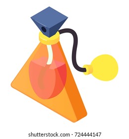 Triangle bottle perfume icon. Isometric illustration of triangle bottle perfume vector icon for web