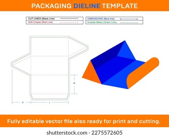 Triangle Box, Gift Box Dieline Template