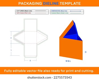 Triangle Box, Gift Box, Storage Box Dieline Template