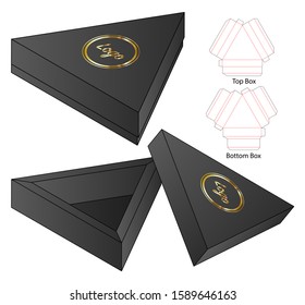 Triangle Box Packaging Die Cut Template Design. 