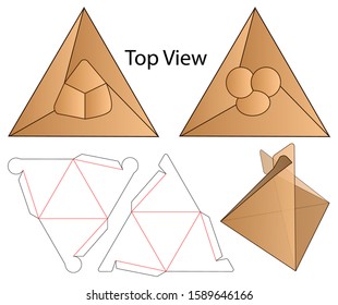 Triangle Box Packaging Die Cut Template Design. 