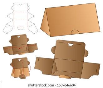 Triangle Box Packaging Die Cut Template Design. 