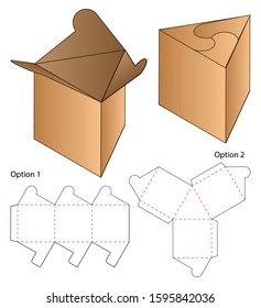 Triangle Box Packaging Die Cut Template Design. 3d Mock-up