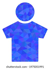 Triangle boy polygonal icon illustration. Boy lowpoly icon is filled with triangles. Flat filled abstract mesh symbol based on boy icon.
