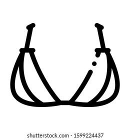Triangle Brassiere Icon Vector. Outline Triangle Brassiere Sign. Isolated Contour Symbol Illustration
