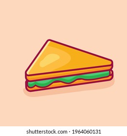 triangle bread sandwich isolated cartoon vector illustration in flat style