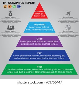 Triangle for Business infographics with 5 steps, timeline template, Vector illustration EPS10.