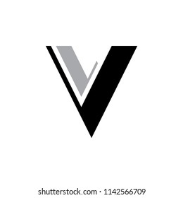 Triangle business logo pattern vector. Design V black and grey on white background. Design print for identity, symbol, apps, sign, icon. Set 5