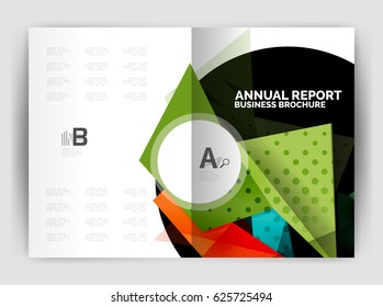 Triangle business print template, brochure, flyer or magazine cover abstract background