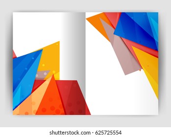 Plantilla de impresión comercial triangular, folleto, folleto o fondo abstracto de portada de revista