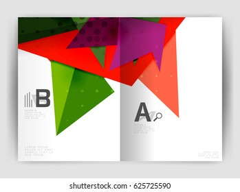 Triangle business print template, brochure, flyer or magazine cover abstract background