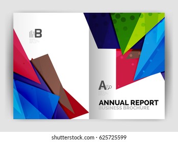 Triangle business print template, brochure, flyer or magazine cover abstract background