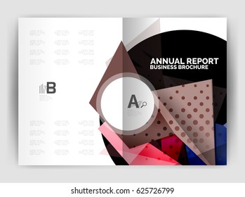 Triangle business print template, brochure, flyer or magazine cover abstract background