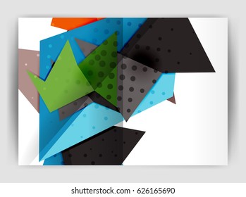 Triangle business print template, brochure, flyer or magazine cover abstract background