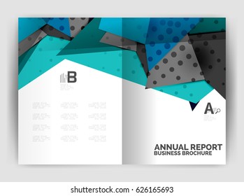 Plantilla de impresión comercial triangular, folleto, folleto o fondo abstracto de portada de revista