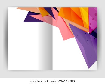 Triangle business print template, brochure, flyer or magazine cover abstract background