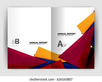 Triangle business print template, brochure, flyer or magazine cover abstract background