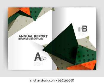 Plantilla de impresión comercial triangular, folleto, folleto o fondo abstracto de portada de revista