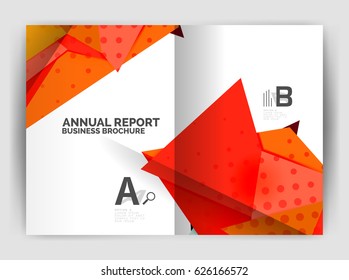 Plantilla de impresión comercial triangular, folleto, folleto o fondo abstracto de portada de revista