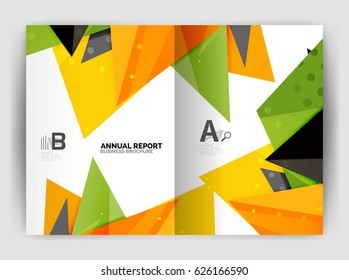 Triangle business print template, brochure, flyer or magazine cover abstract background