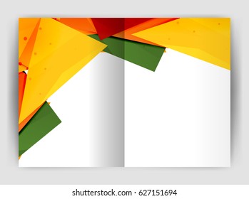 Triangle business print template, brochure, flyer or magazine cover abstract background