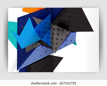 Triangle business print template, brochure, flyer or magazine cover abstract background